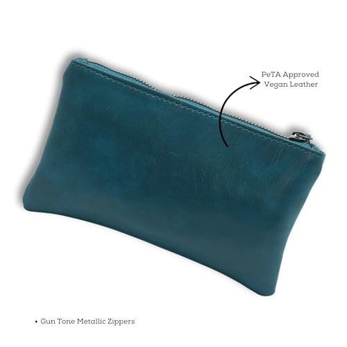 Image of VISMIINTREND High Capacity Stationery Holder & Accessories Pouch - Large Pencil Case for School, College, Office, and Cosmetics, Teal Blue Pen & Pencil Case