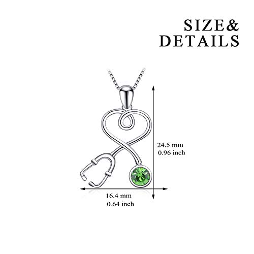 Cadeaux infirmière diplômée collier stéthoscope argent - 4