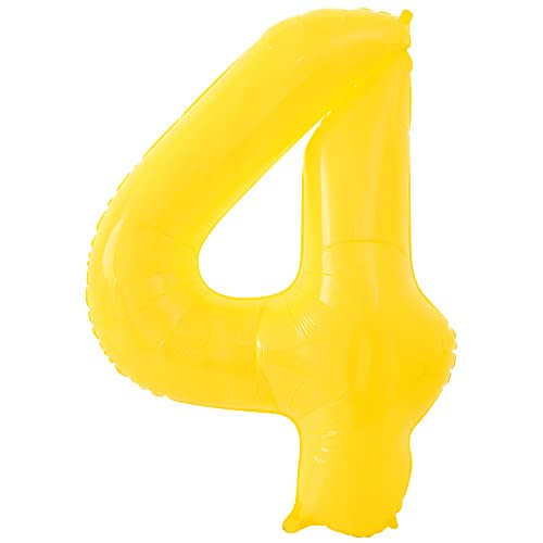 Image of KatchOn Yellow Number 4 Balloons 40 Inch, 4th Birthday Decorations for Boys