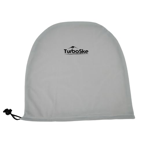 TurboSke Helmet Bag for Sports Bike Ski Snowboard Scooter Hockey Welding, Durable & Breathable Helmet Storage with Soft Fleece Lining, Water-Resistant Fabric, Easy Drawstring Closure (Gray)