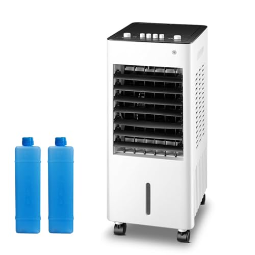 JKJZSALJ Evaporative Air Cooler,8L Water Tank,3 Speed Settings,36 Db Quiet Operation,90°Oscillation,Includes Ice Packs,Perfect For Bedroom Use,Black