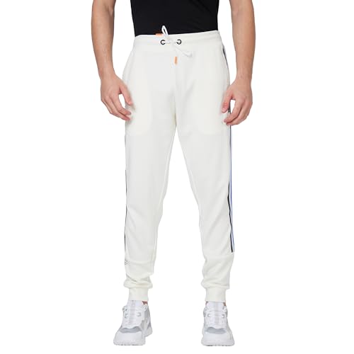 Image of Spykar Ankle Length Mid Rise Regular Fit Trackpant for Men