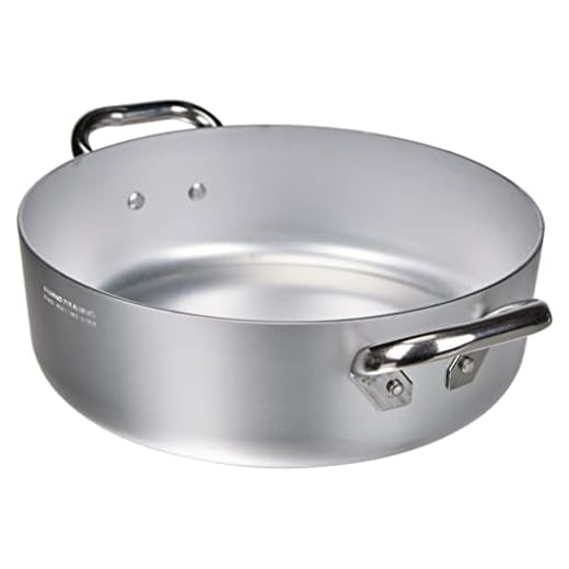 Pentole Agnelli ALMA10628 Cm 28 Agnelli Alluminio Professionale, 6.4 L, Acciaio Inossidabile, Argento, 28 cm