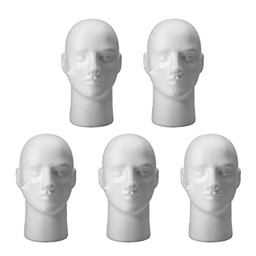 GOURIDE Lot de 5 têtes de mannequin en mousse de polystyrène pour et femme