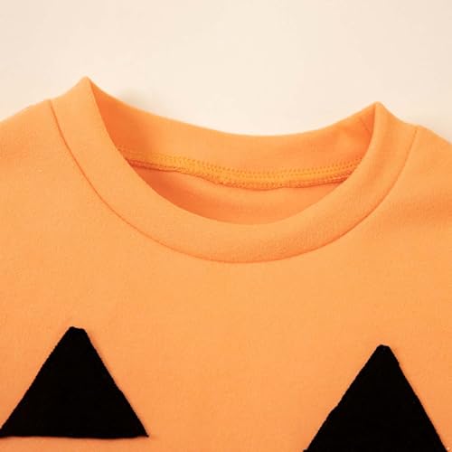 Boys Girls Halloween Pumpkin Sweatshirt Crewneck Pullover Sweater Long Sleeve Shirt Fall Clothes3