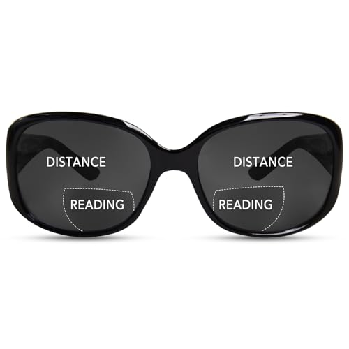 YUKANG Bifocal Reading Sunglasses Womens, Oversized Square Sun Readers Outdoor Reading...
