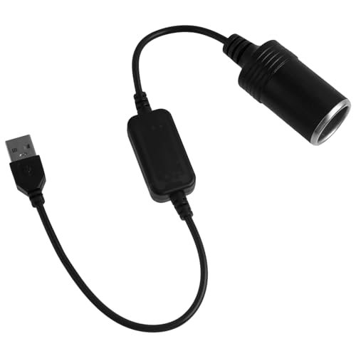 Adaptateur USB vers allume-cigare 5 V USB vers prise femelle 12 V Cordon adaptateur pour allume-cigare de voiture, Convient pour enregistreur de conduite,...