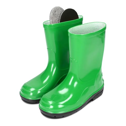 Bottes en caoutchouc de pluie enfants du 20 au 35 en rouge bleu vert rose