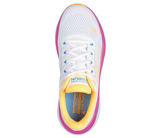 SKECHERS Women's Max Cushioning Propulsion Sneaker, White/Orange, 11