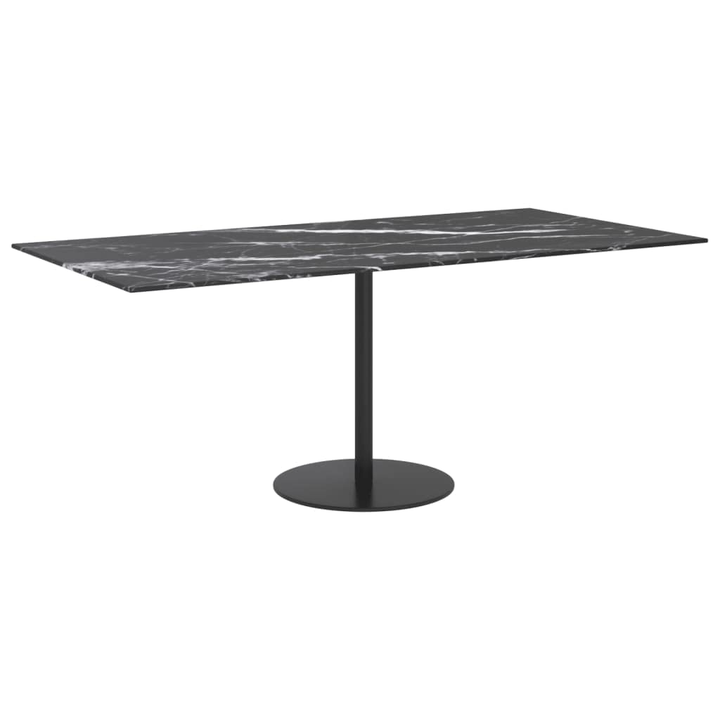 ACAGALA Glasplatte 100 x 50 cm, Tischplatte aus Gehärtetem Glas Rechteckig, Eckige Glasscheibe für Tisch Kamin, Couchtischplatte,Gartentischplatte, Schwarz und Weiß