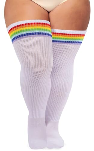 Image of Plus Size Thigh High Socks for Women Thick Thighs Cotton Knit Extra Long Over the Knee Leg Warmer