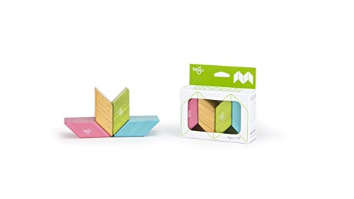 4 piece Tegu Magnetic Wooden Block Parallelograms Set - Tints