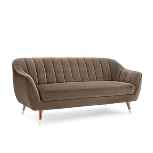 Image of 3 Seater Sofa Set with Two Cushions Perfect for Home Office Guests Living Room (Camel, 3 Seater)