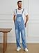 Runcati Men's Denim Bib Overall Jean Romper Casual Fashion Workwear Adjustable Strap Loose Fit Hip Hop Jumpsuit