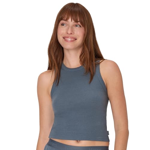 Hanes Women's Originals Racerback, 2-Pack, Comfywear Supersoft Rib Cropped Tank Top Loungewear Pack2