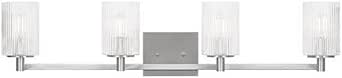Sea Gull Lighting GLV1044BS Lando - 4 Light Bath Vanity-7.75 Inches Tall and 35 Inches Wide, Finish Color: Brushed Steel