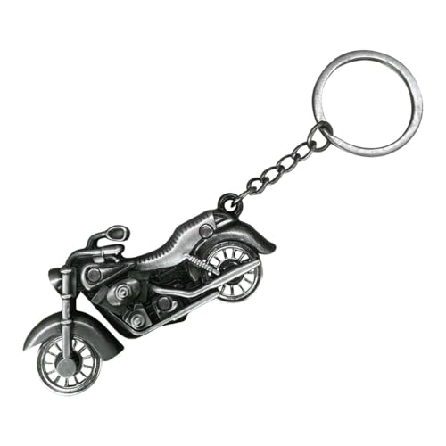BDZMC Metal Motorcycle Key Chain 3D Motorcycle Key Ring Present Cool Car Keychain Accessories for Men and Women (Grey)