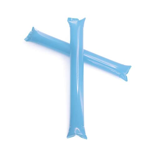 eBuyGB Inflatable Cheering Sticks Celebratory Football Clappers for Sports Events, School, Pack of 10, Light Blue