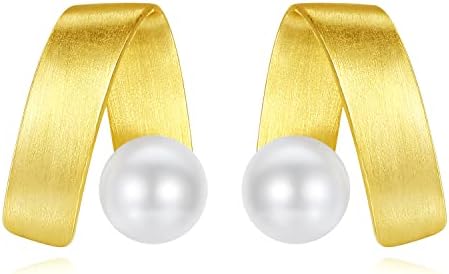 JOERPH 925 Sterling Silver Pearl Earrings Fashion Jewellery Christmas Gifts for Women Girls