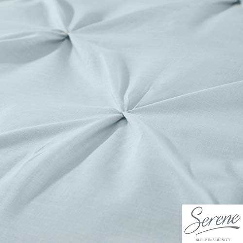 Parure de lit froncée Serene Lara bleu canard microfibre douce - 4