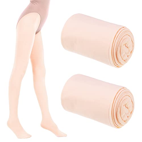 Firtink 2 Pairs Ballet Dance Tights Girls Kids Pink Footed Dance Training Tights Convertible Ballet Legging Stocking For Kids Student Practice 5-10 Old…