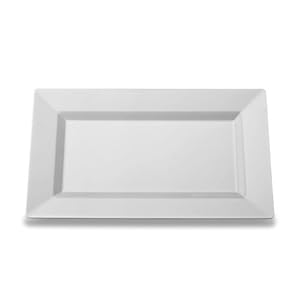 Koyal Rectangle Dinner Plates, 13.5 by 8.5-Inch, White, Set of 120