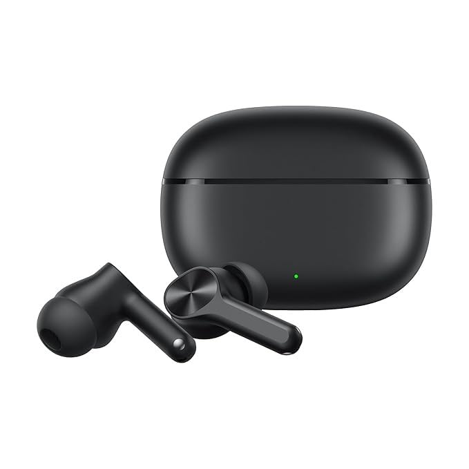 Image of Bluetooth in Ear Earbuds,4 Mic Compatible with realm Buds T200 Lite , AI ENC for Calls,48 Hours Total Playback with Fast Charging and Low Latency Gaming TWS,Google Fast Pair, with mic (Volt Black)