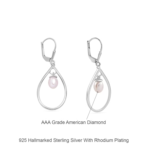 Ornate Jewels 925 Silver Real Fresh Water Pearl Drop Earring for Women and Girls | With Certificate of Authenticity & 925 Stamp | Life-time Warranty* - Image 5