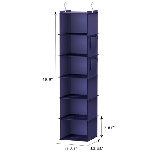 Image of YOUDENOVA Hanging Closet Organizer and Storage, 6-Shelf, Purple