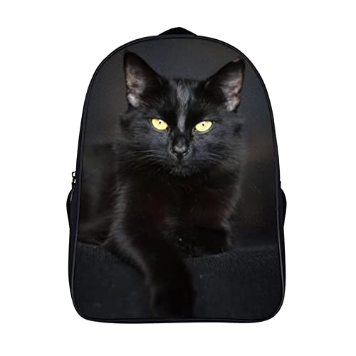 Sac à dos hommes femmes collège chat noir grand sac d'école 3D
