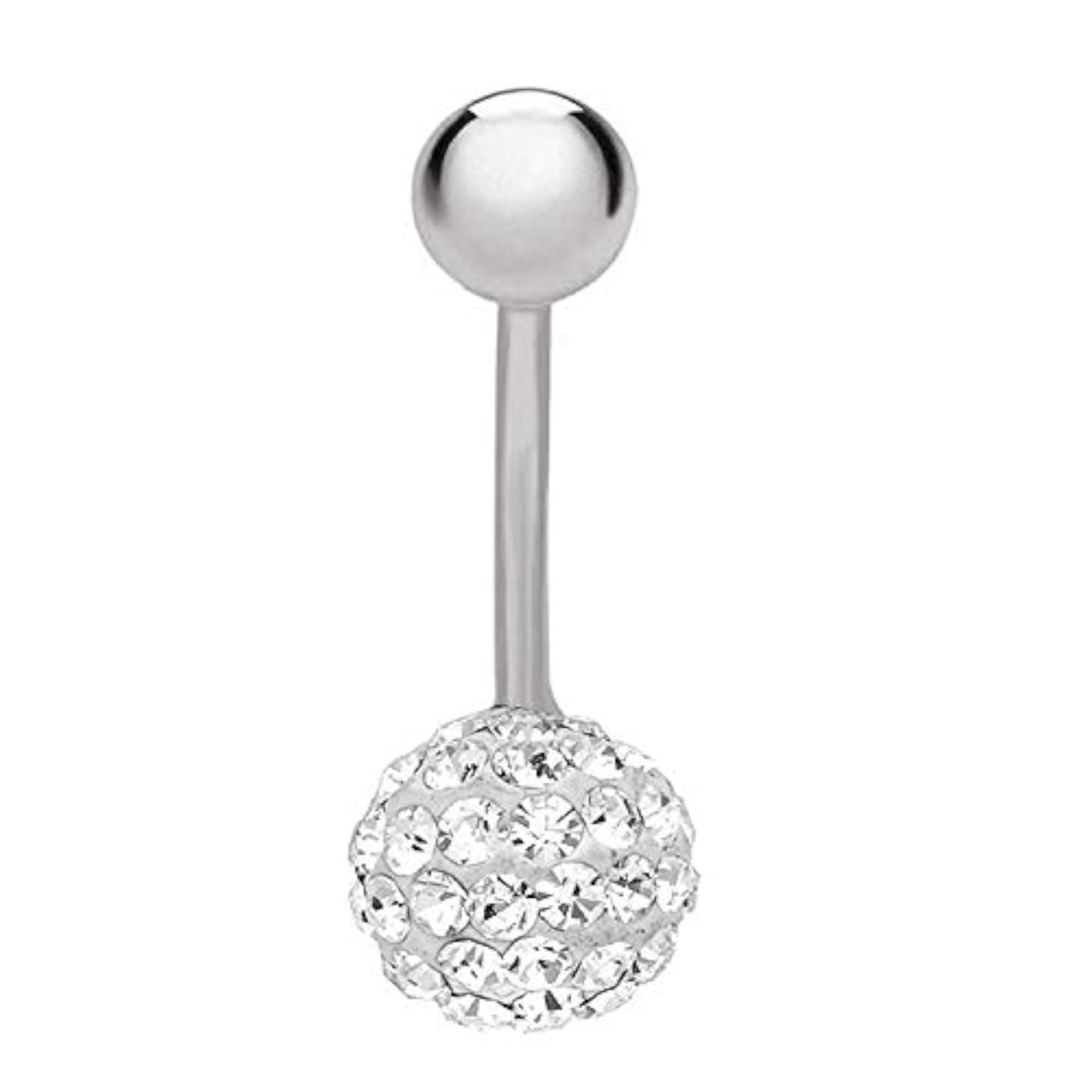 316L Surgical Steel Multi Ferido Crystals Belly Button Ring