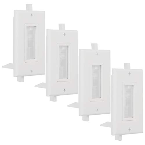 Kebulldola Cable Pass Through Wall Plate, Deco Style 1 Gang Brush Wall Plate