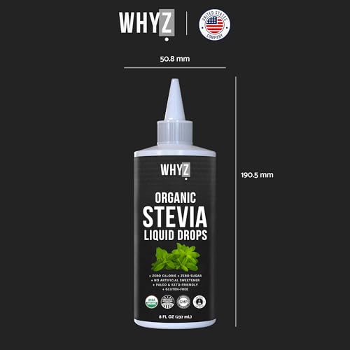 Organic Stevia Liquid Drops Pure Liquid Stevia Extract, Zero Calorie Sweetener for Coffee, Tea & Baking Keto Friendly Sweetener Drops, 8 fl oz, 1,823 Servings — view 6