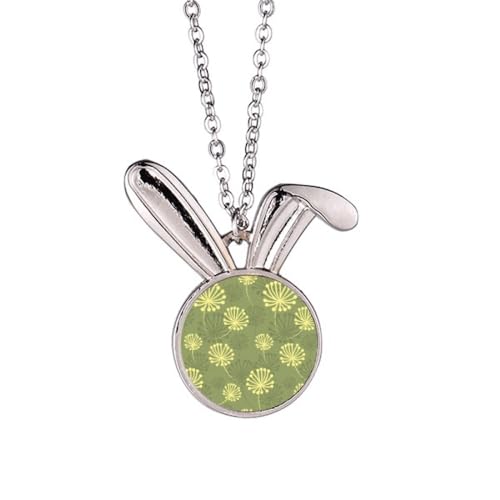 Collier lapin pissenlit vert et jaune, le cadeau idéal de saison