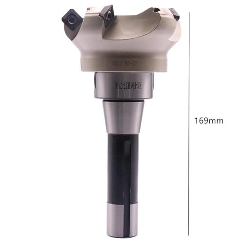 Image of 3.15 inch /80mm Cutting Dia 5-Flute KM12 80-27-5T Face Mill Shell Cutter Set | 45 Indexable Face Mill, R8 FMB27 7 /16-20UNF Shank Face End Mill Arbor with 10Pcs SEKT1204 Carbide Inserts and T20 Wrench
