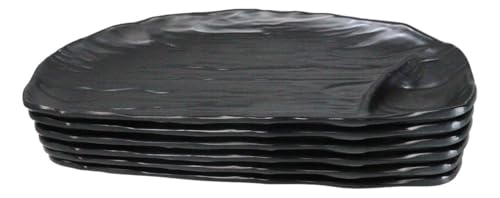 Set de 6 platos melamina negro mate media luna 11" miniatura 2