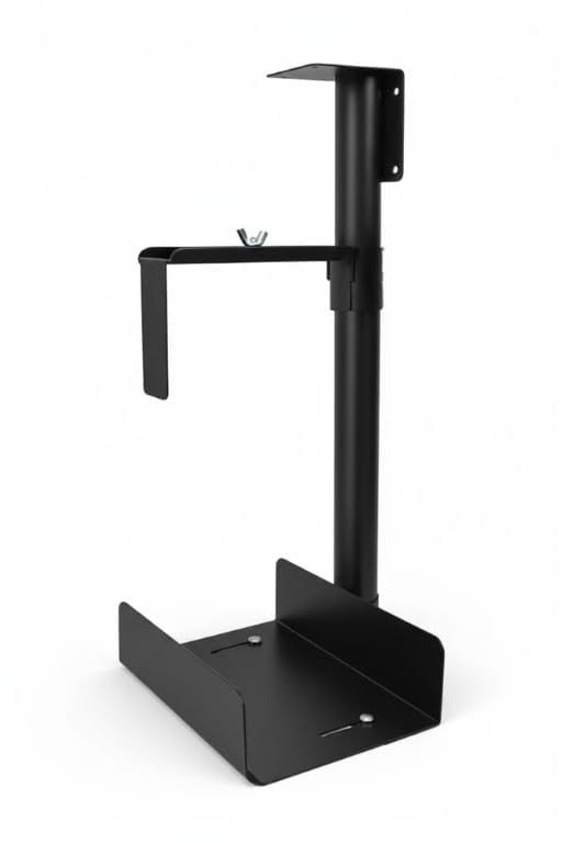 SII Universal CPU & UPS Holder for Wall & Desk Mount | Heavy Duty Adjustable Metal CPU Stand | Under Desk CPU Mount | Computer Cabinet & UPS Hanging Bracket | Black-image-12