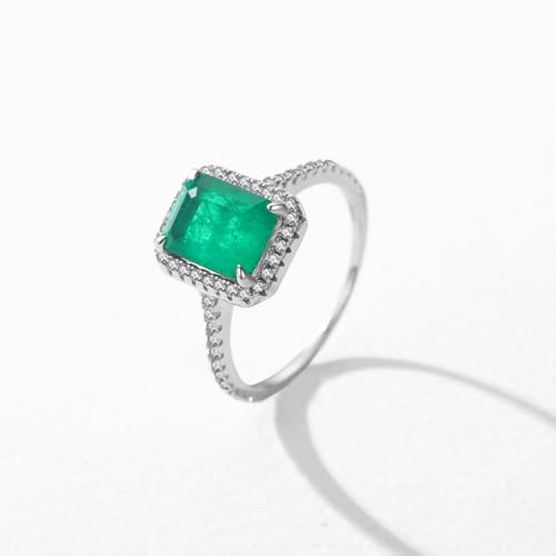 14K Gold Emerald Engagement Ring, Elegant Rectangle Design, Stylish Gift for Women for Any Occasions2