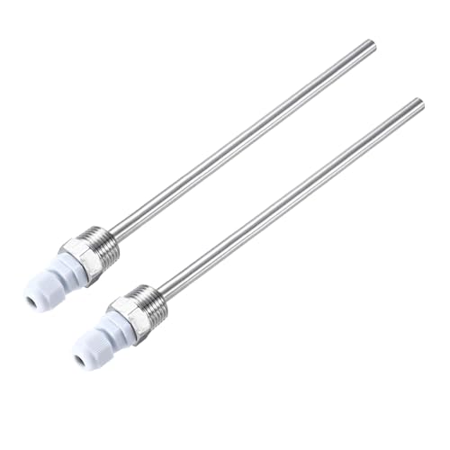 uxcell 2 Pcs 8mm Dia G1/2 Thermowell Weldless Stainless Steel 304 with Cable Gland 200mm Length for Beer Fermenter, White