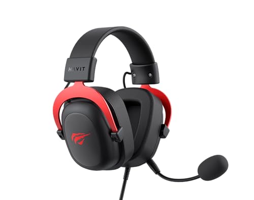 Headphone Fone de Ouvido Havit H2002d Black Red, Gamer, com Microfone Destacável, Falante 53mm, Plug 3, 5mm: compatível com X