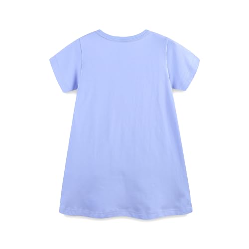 Toddler Girls Summer Dress Knitted Cotton Cartoon Print Outing Top 2-7Y2