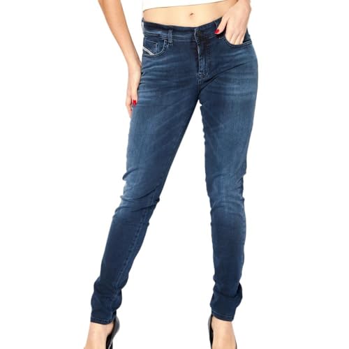 Diesel Jean Slim Bleu Foncé Femme 2017 Slandy