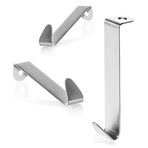 com-four® 4x Türhaken aus Edelstahl - Kleider-Haken für die Türaußenseite - Garderobenhaken für Schranktür und Zimmertür außen - 8,5 cm (04 Stück - Edelstahl - mit Schraube)