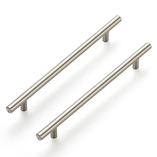Image of Ravinte 10 Pack 10 Inch Cabinet Handles Brushed Nickel Stainless Steel Cabinet Handles Kitchen Cupboard Pulls 7-1 /2 inch Hole Center