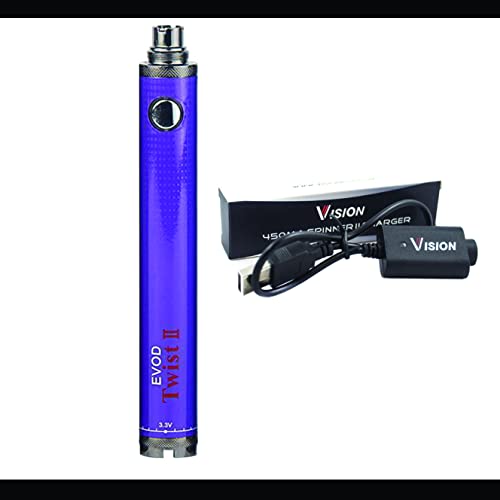 Vitavap' - Pack batterie Evod Twist 2 avec chargeur USB Vision Spinner 2 | Violet | Sans tabac ni nicotine
