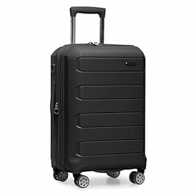 Traveler's Choice Pagosa Indestructible Hardshell Expandable Spinner Luggage, Black, 22