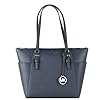 Michael-Kors-Charlotte-Large-Top-Zip-Tote Michael Kors Charlotte Large Top Zip Tote (Navy/Silver Hardware)