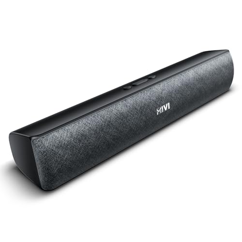 Mivi Fort Q18 Soundbar with 18W Bluetooth Speakers Soundbar, 2.0 Channel with 2 in-Built Full-Range Speakers, Multiple Input Modes, 6H Playtime, 2000mAh, Made in India Sound bar for TV view 1