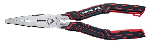Image of VAMPLIERS CAIMAN 7.5 inch Stripped Screw Extractor Needle Nose Pliers. Made in Japan. Multipurpose Long Nose Screw Removal Plier with Wire Cutter & Crimper