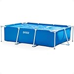 Intex Metal Frame Rectangular Swimming Pool 300 x 200 x 75cm, Blue Above Ground Garden Pool for Kids and Family, 3834L Water Capacity, Puncture-Resistant 3-Ply Material, Pump Not Included, 28272NP